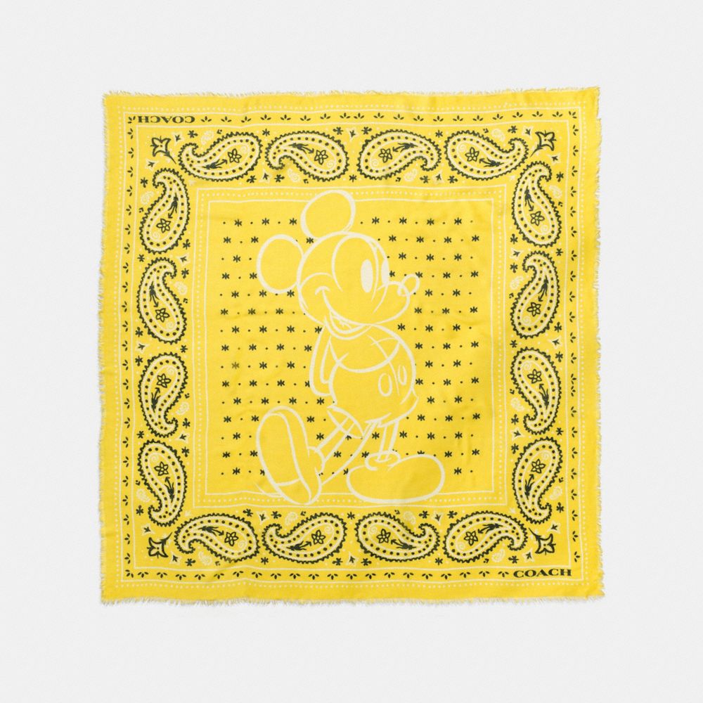 MICKEY PRAIRIE BANDANA OVERSIZED SQUARE SCARF - COACH f59464 -  BANANA