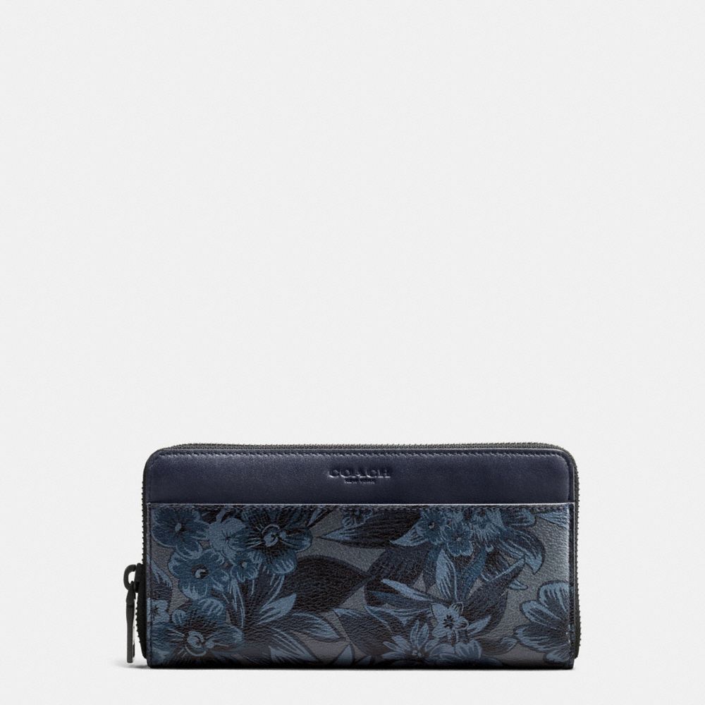 ACCORDION WALLET IN FLORAL HAWAIIAN PRINT COATED CANVAS - COACH  f59470 - BLUE HAWAIIAN FLORAL