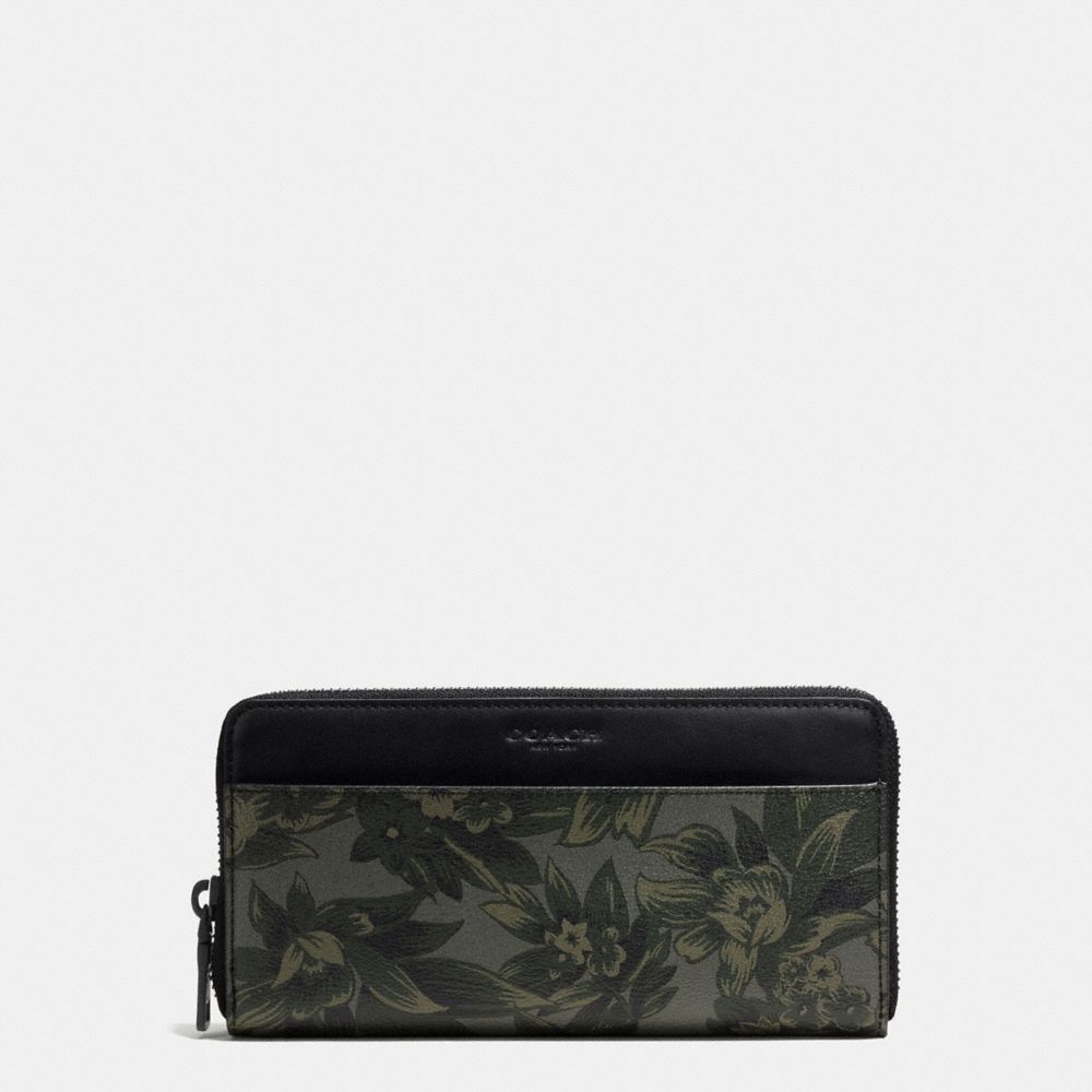 ACCORDION WALLET IN FLORAL HAWAIIAN PRINT COATED CANVAS - COACH f59470 - GREEN HAWAIIAN FLORAL