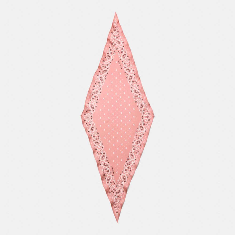 BUTTERFLY BANDANA SILK DIAMOND SCARF - COACH f59508 - BLUSH