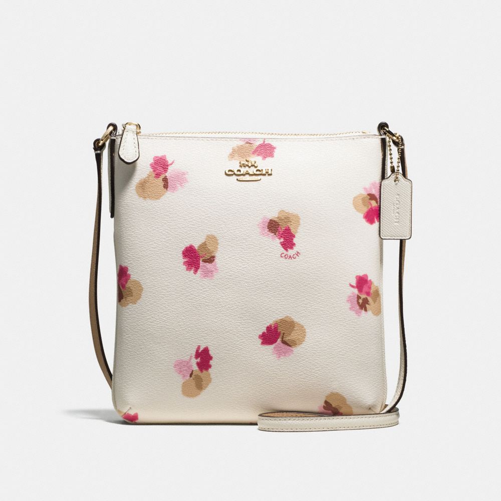 COACH NORTH/SOUTH CROSSBODY IN FIELD FLORA PRINT COATED CANVAS - IMITATION GOLD/CHALK MULTI - F59848