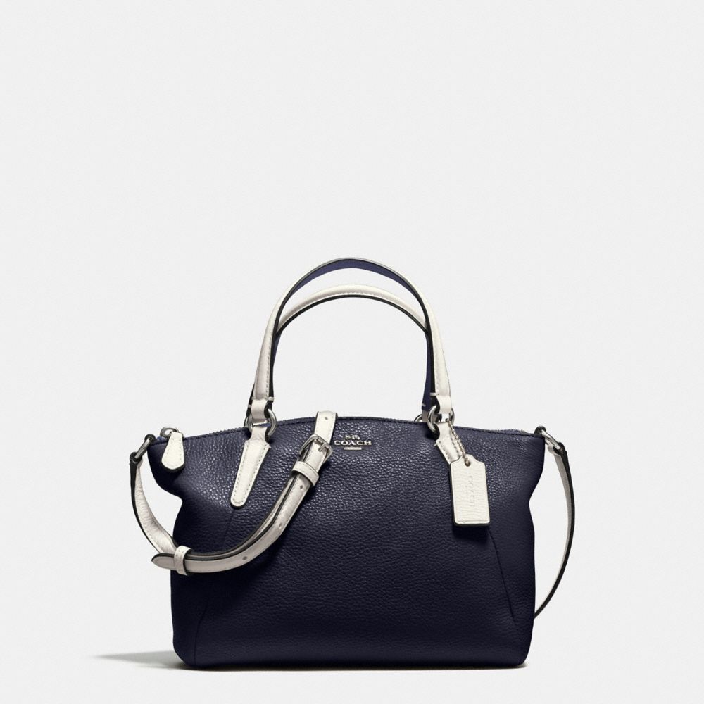 MINI KELSEY SATCHEL IN REFINED NATURAL PEBBLE LEATHER - COACH  f59853 - SILVER/MIDNIGHT