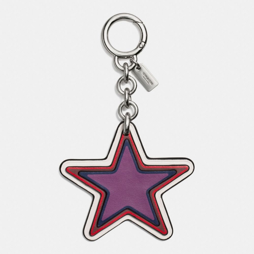 STAR BAG CHARM - COACH f59862 - SILVER/BRIGHT RED