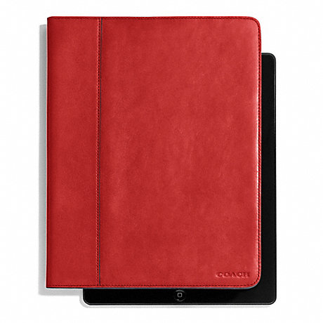 COACH BLEECKER LEATHER TABLET CASE - TOMATO - f61223