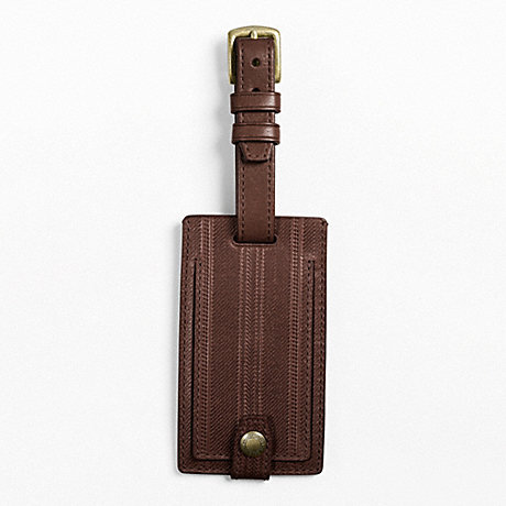 COACH BLEECKER EMBOSSED TICKING STRIPE LUGGAGE TAG -  - f61236