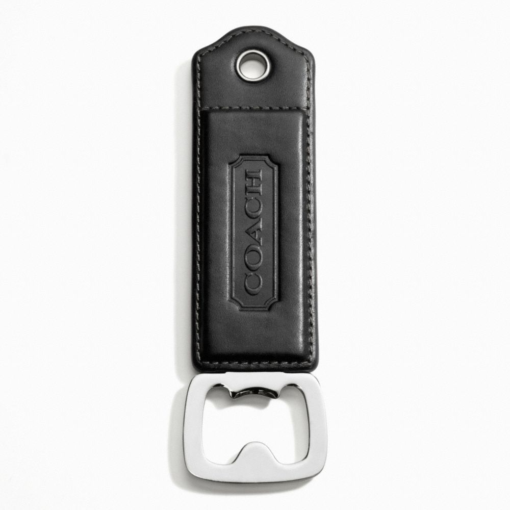 LEXINGTON LEATHER BOTTLE OPENER - COACH f61885 - SILVER/BLACK