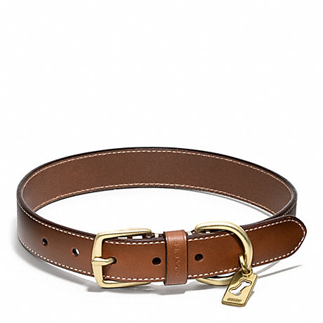 COACH BLEECKER LEATHER STORY PATCH DOG COLLAR - FAWN - f62777
