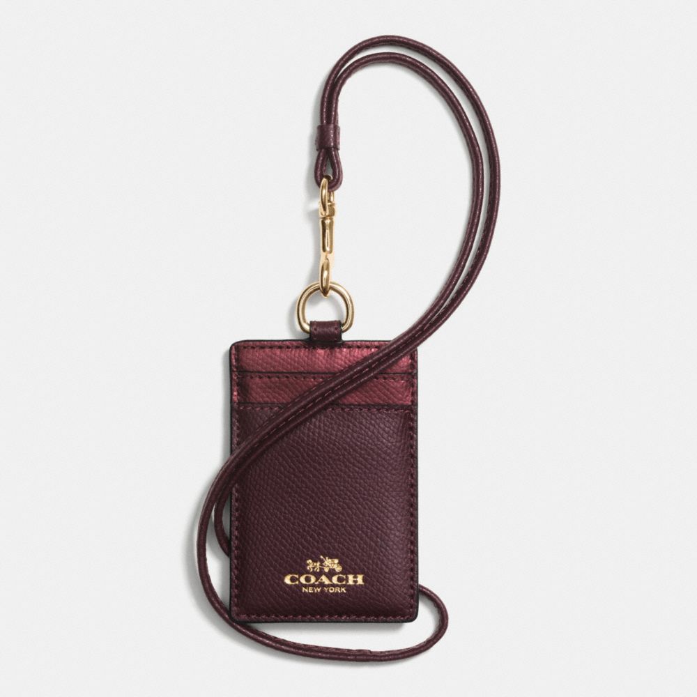 ID LANYARD IN BICOLOR CROSSGRAIN LEATHER - COACH f63668 - IME8I