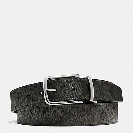 COACH HARNESS CUT TO SIZE REVERSIBLE BELT IN SIGNATURE - SILVER/CHARCOAL/BLACK - f63937