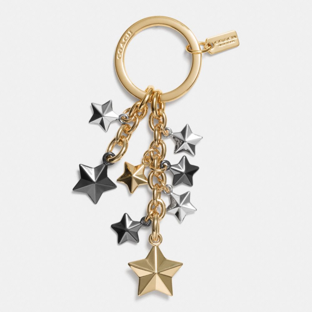 STARS MULTI MIX KEY RING - COACH f63987 - LIGHT GOLD/MULTICOLOR