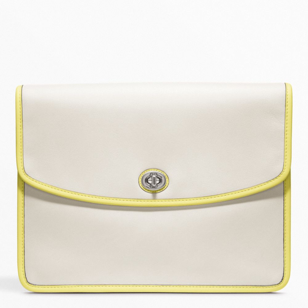 ARCHIVE TWO TONE UNIVERSAL CLUTCH - COACH f64036 - SILVER/PARCHMENT/CITRINE