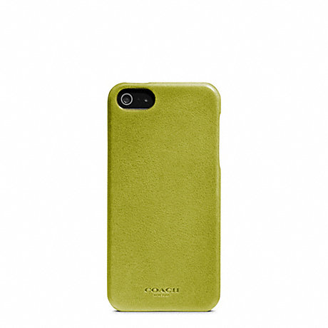 COACH BLEECKER LEATHER MOLDED IPHONE 5 CASE - LIME - f64076