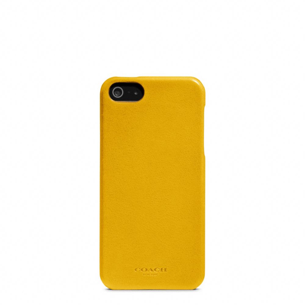 BLEECKER LEATHER MOLDED IPHONE 5 CASE - COACH f64076 - SQUASH