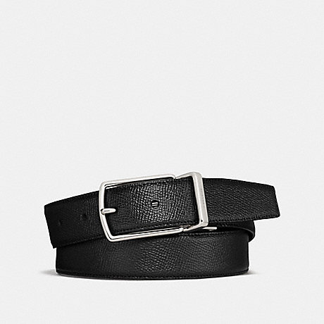COACH MODERN HARNESS CUT-TO-SIZE REVERSIBLE TEXTURE LEATHER BELT - BLACK - f64098