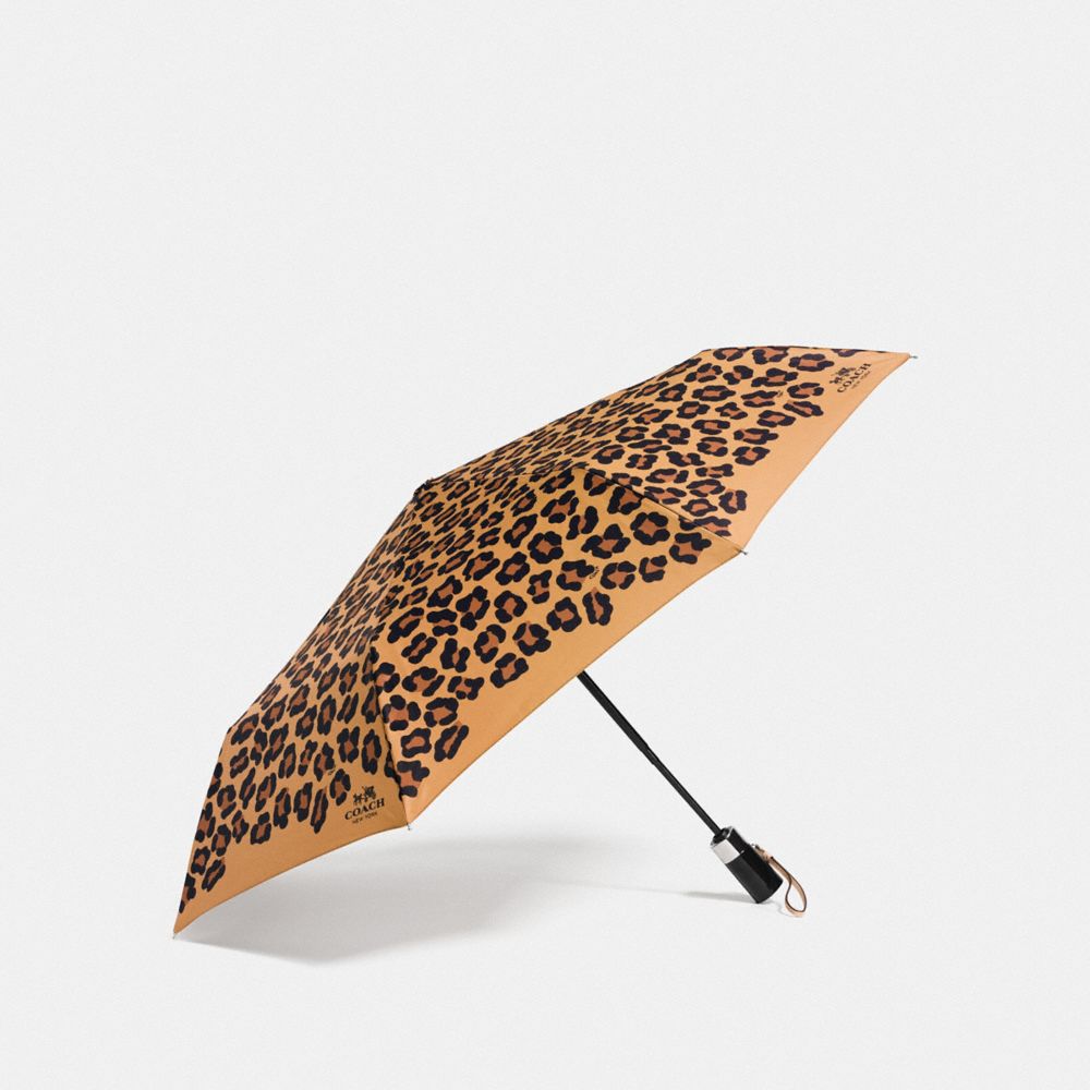 OCELOT PRINT UMBRELLA - COACH f64150 - SILVER/NEUTRAL