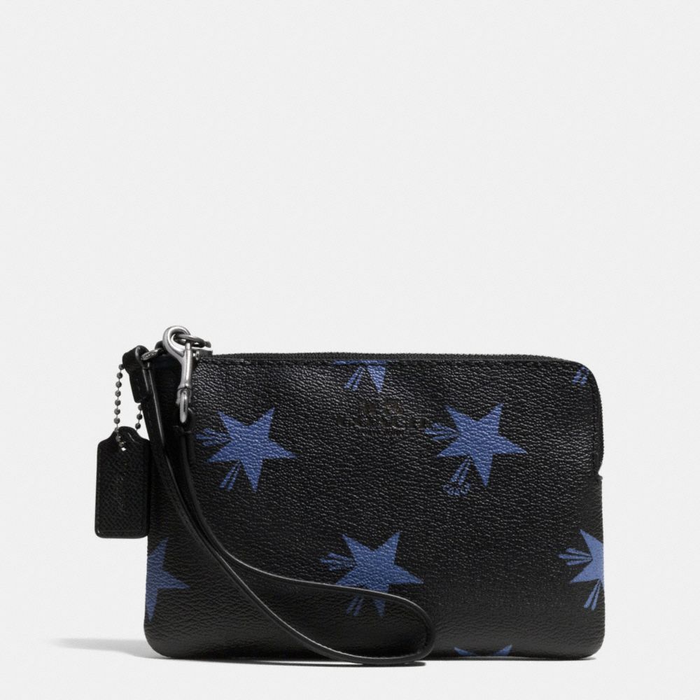 CORNER ZIP WRISTLET IN STAR CANYON PRINT COATED CANVAS - COACH f64239 - QB/BLUE MULTICOLOR