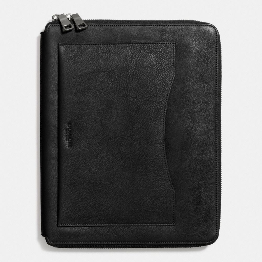 TECH CASE IN PEBBLE LEATHER - COACH f64264 - BLACK