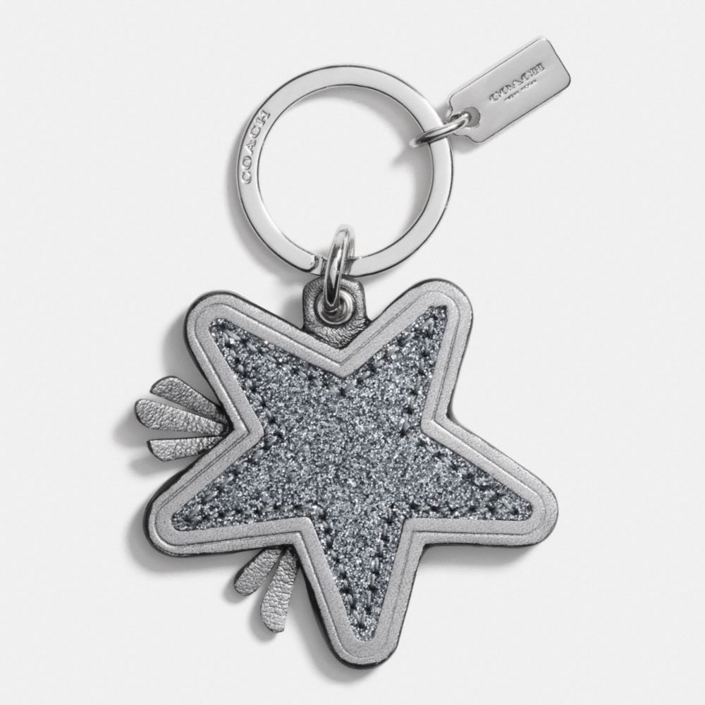 STAR CANYON GLITTER KEY FRING - COACH f64350 - SILVER/GUNMETAL