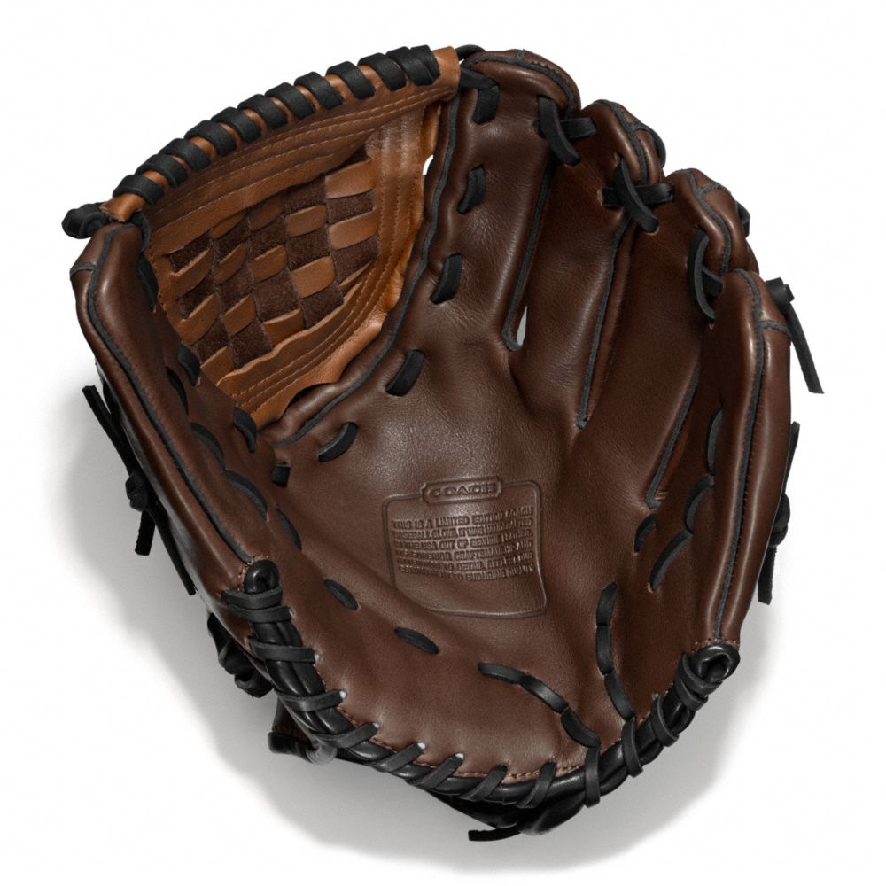 HERITAGE BASEBALL LEATHER COLORBLOCKED GLOVE - COACH f64496 - 28303