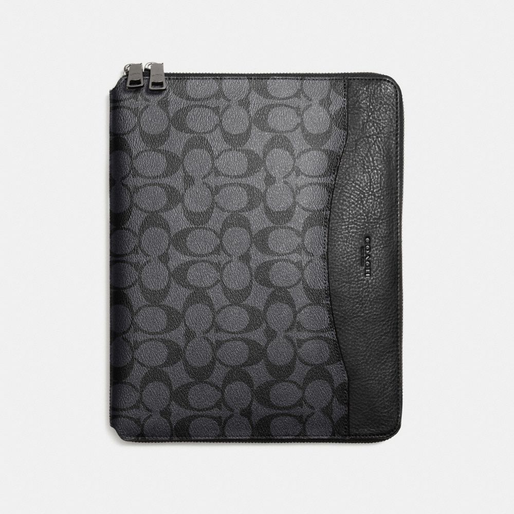 COACH TECH CASE IN SIGNATURE - CHARCOAL/BLACK - F64562