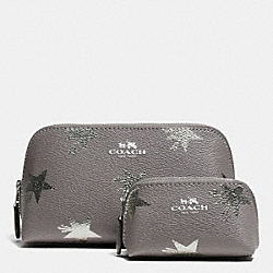 COACH COSMETIC CASE SET IN STAR CANYON PRINT COATED CANVAS - SILVER/SILVER - F64644