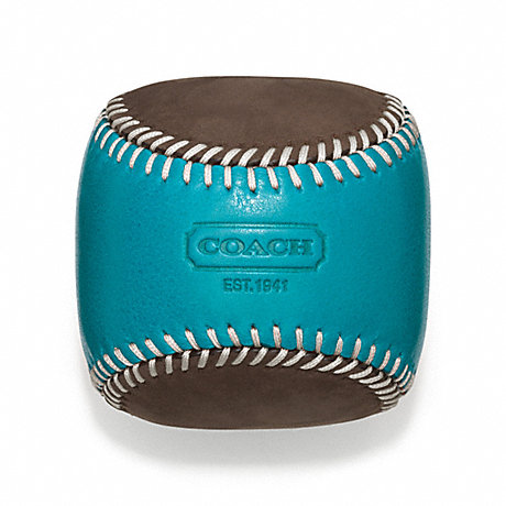 COACH BLEECKER LEATHER SUEDE BASEBALL PAPERWEIGHT -  - f64677