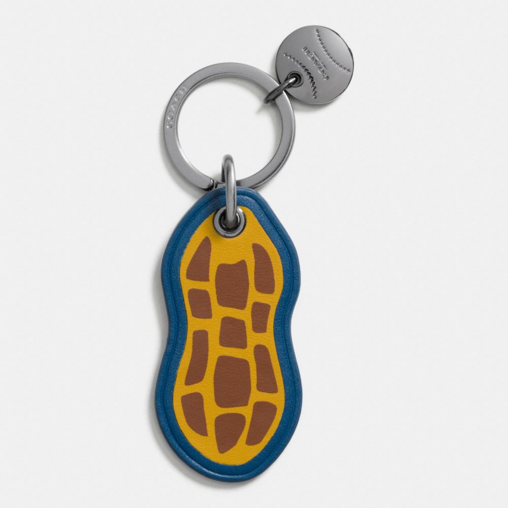 MODERN VARSITY PEANUT KEY RING - COACH f64914 - SADDLE