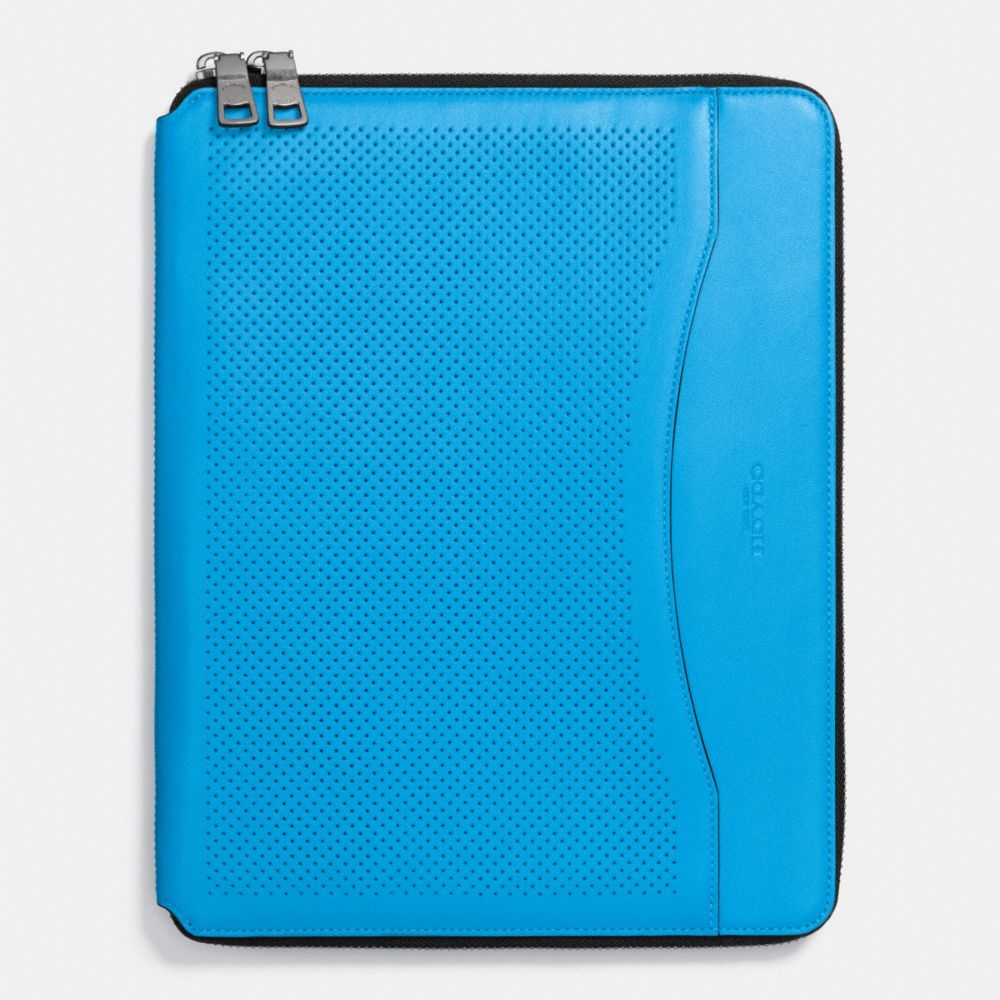 TECH CASE IN PERFORATED LEATHER - COACH f65200 - AZURE
