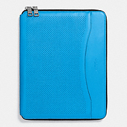COACH TECH CASE IN PERFORATED LEATHER - AZURE - F65200