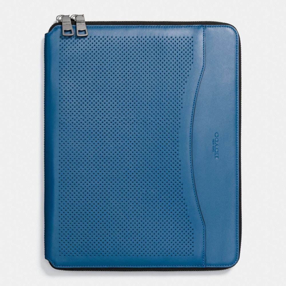 COACH TECH CASE IN PERFORATED LEATHER - DENIM - F65200