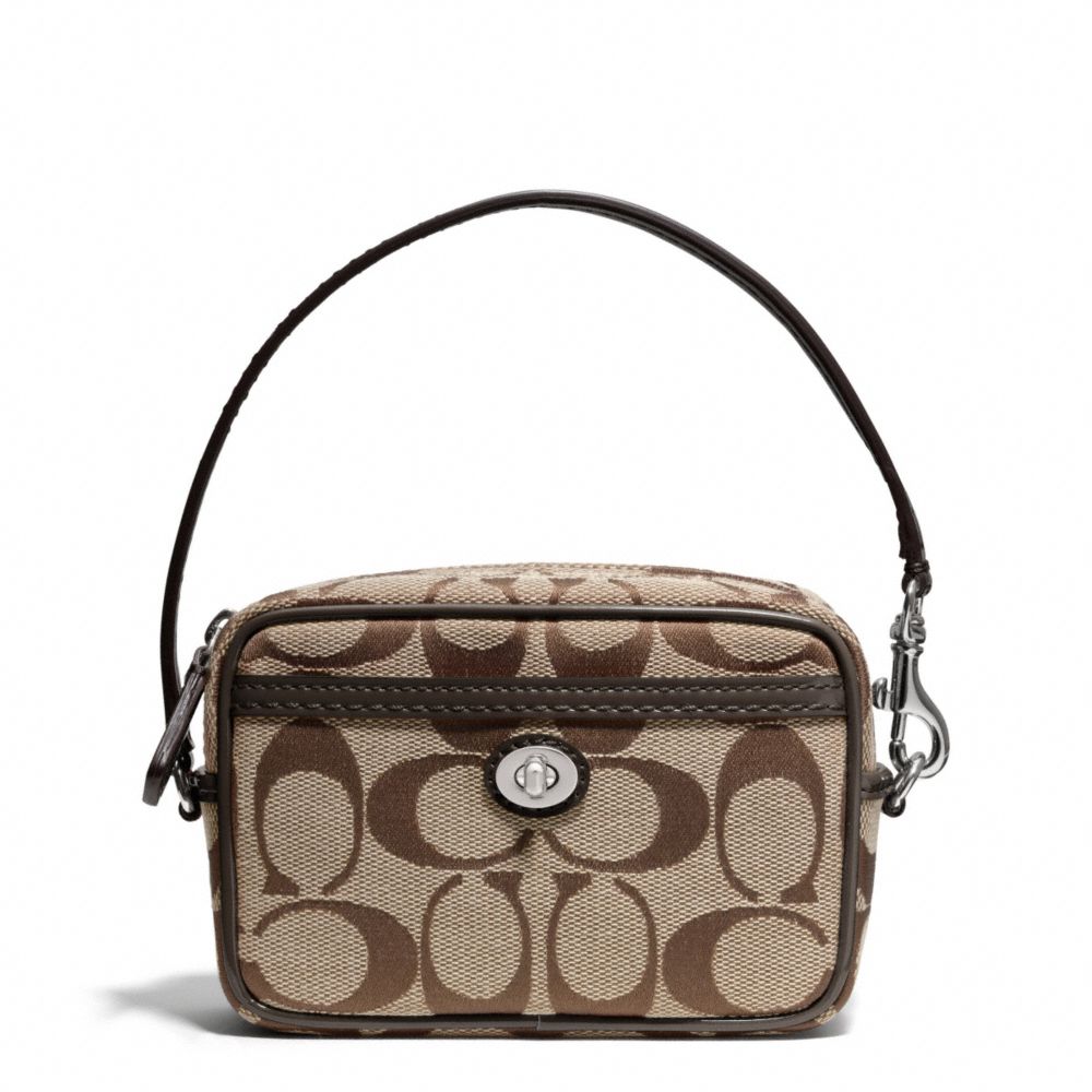 PARK SIGNATURE EAST/WEST MULTI POUCH - COACH f65365 - SILVER/KHAKI/MAHOGANY