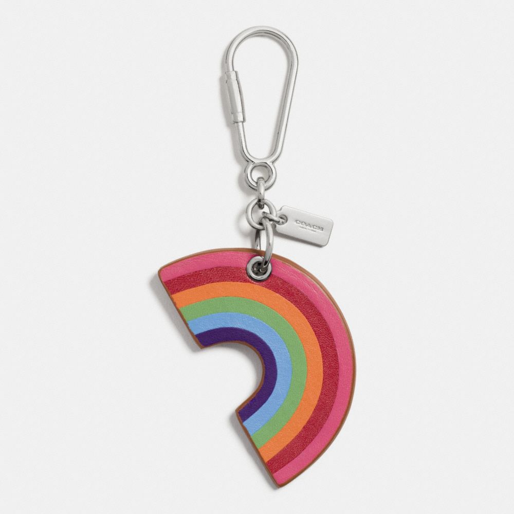 LEATHER RAINBOW BAG CHARM - COACH f65426 - SILVER/RAINBOW