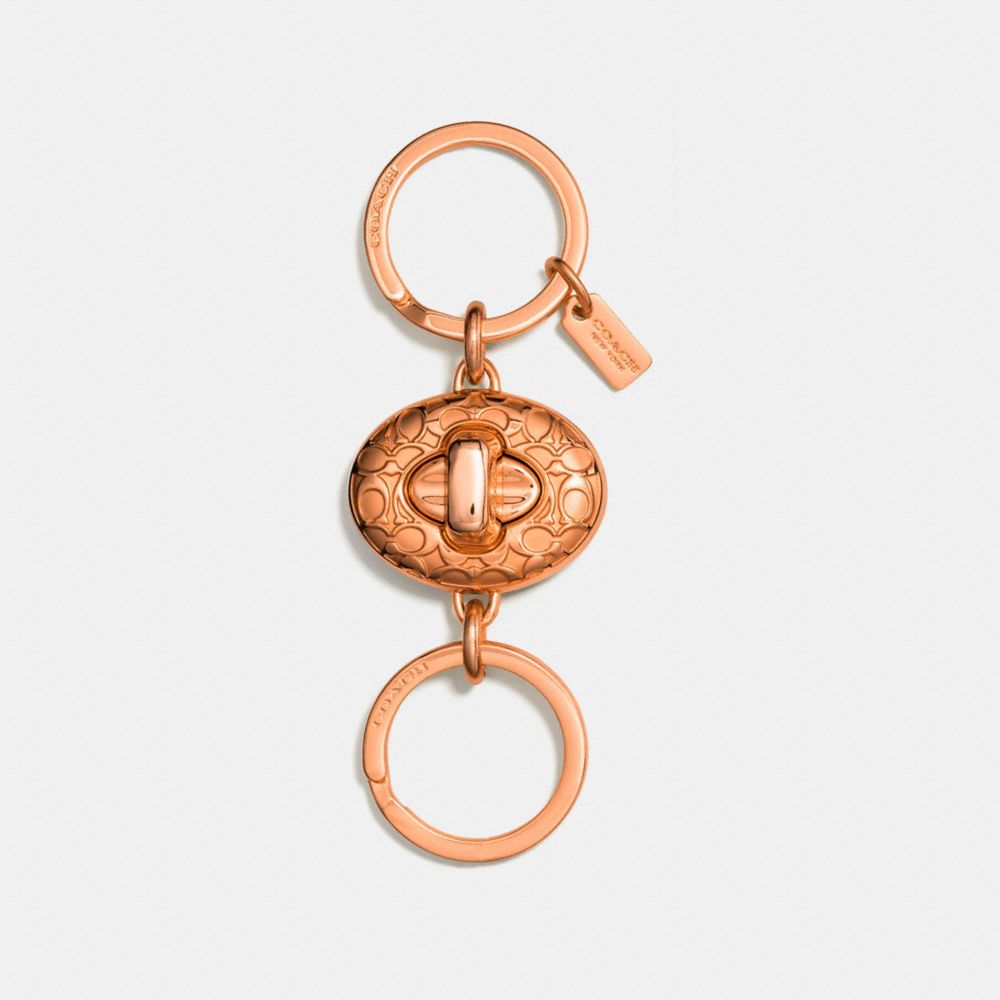 SIGNATURE C TURNLOCK VALET KEY RING - COACH f65501 - ROSEGOLD