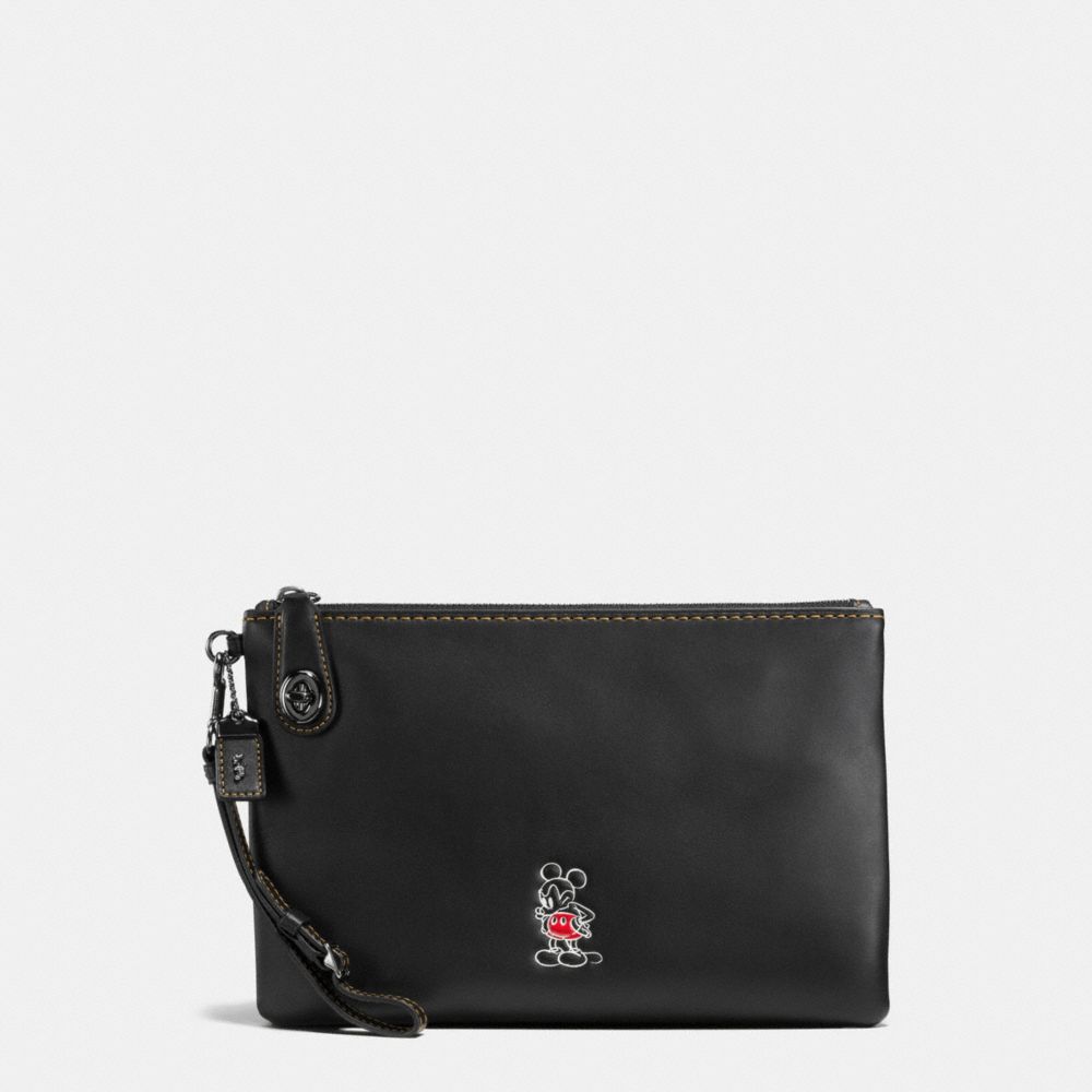 MICKEY TURNLOCK WRISTLET IN GLOVETANNED LEATHER - COACH f65792 -  DARK GUNMETAL/BLACK