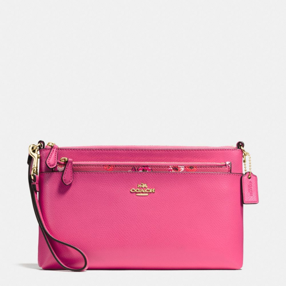 WRISTLET WITH POP UP POUCH IN WILDFLOWER PRINT COATED CANVAS - COACH f65805 -  IMITATION GOLD/DAHLIA