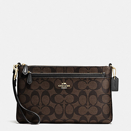 COACH WRISTLET IN POP UP POUCH IN SIGNATURE - IMITATION GOLD/BROWN/BLACK - f65806