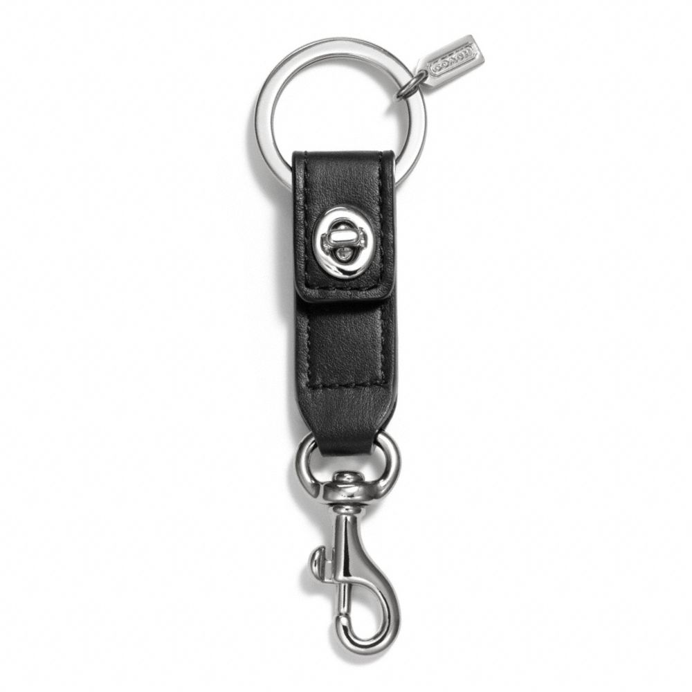 TURNLOCK TRIGGER SNAP KEY RING - COACH f65816 - SILVER/BLACK