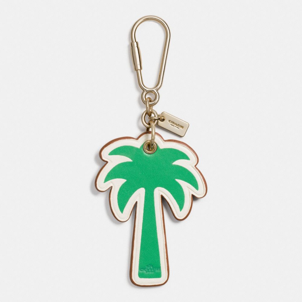 PALM TREE BAG CHARM - COACH f65859 - GOLD/KELLY