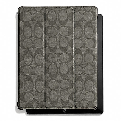 COACH HERITAGE STRIPE MOLDED IPAD CASE - SILVER/GREY/CHARCOAL - f66167