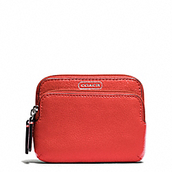 COACH PARK LEATHER DOUBLE ZIP COIN WALLET - ONE COLOR - F66179
