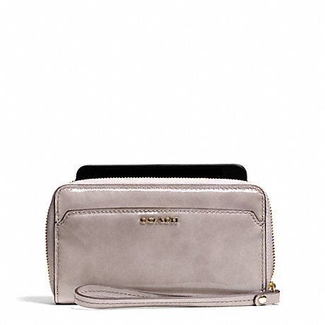 COACH MADISON PATENT LEATHER EAST/WEST UNIVERSAL CASE - LIGHT GOLD/GREY BIRCH - f66227