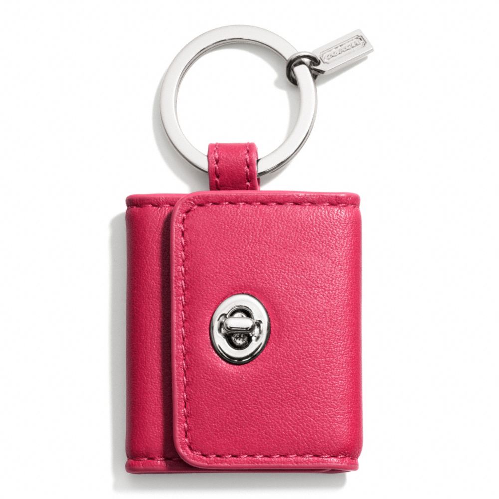 PICTURE FRAME KEY RING - COACH f66329 -  SILVER/PINK SCARLET