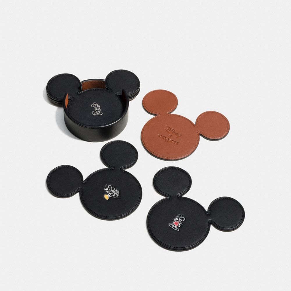 MICKEY COASTER SET - COACH f66512 - BLACK