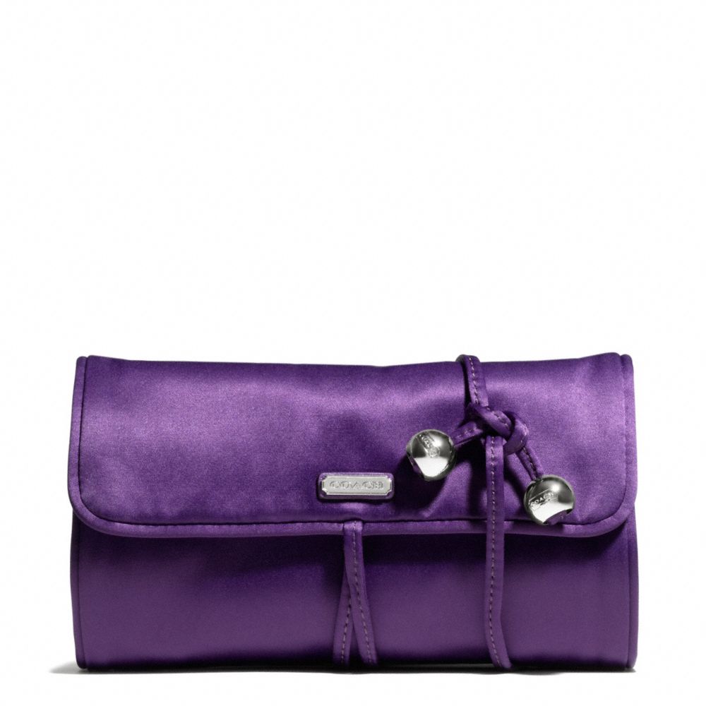 OCCASION SATIN JEWELRY ROLL - COACH f66561 - SILVER/PURPLE