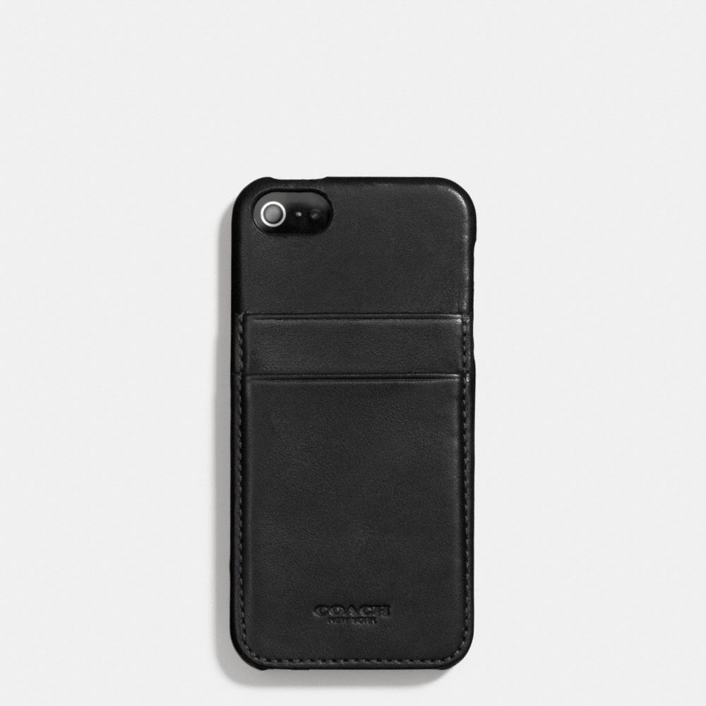 BLEECKER LEATHER IPHONE 5 MOLDED CASE WALLET - COACH f66720 -  BLACK