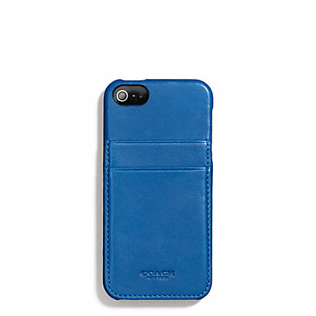 COACH BLEECKER LEATHER IPHONE 5 MOLDED CASE WALLET - IMPERIAL BLUE - f66720