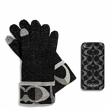 COACH BOXED IPHONE 5 CASE WITH TOUCH GLOVE - BLACK - f67242