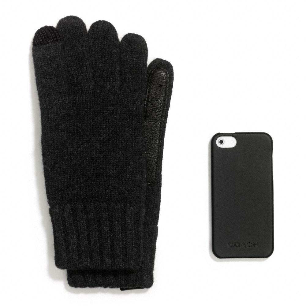 TECH KNIT GLOVE AND IPHONE 5 CASE GIFT SET - COACH f67356 - 24659