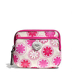 COACH FLORAL PRINT DOUBLE ZIP COIN WALLET - ONE COLOR - F67814