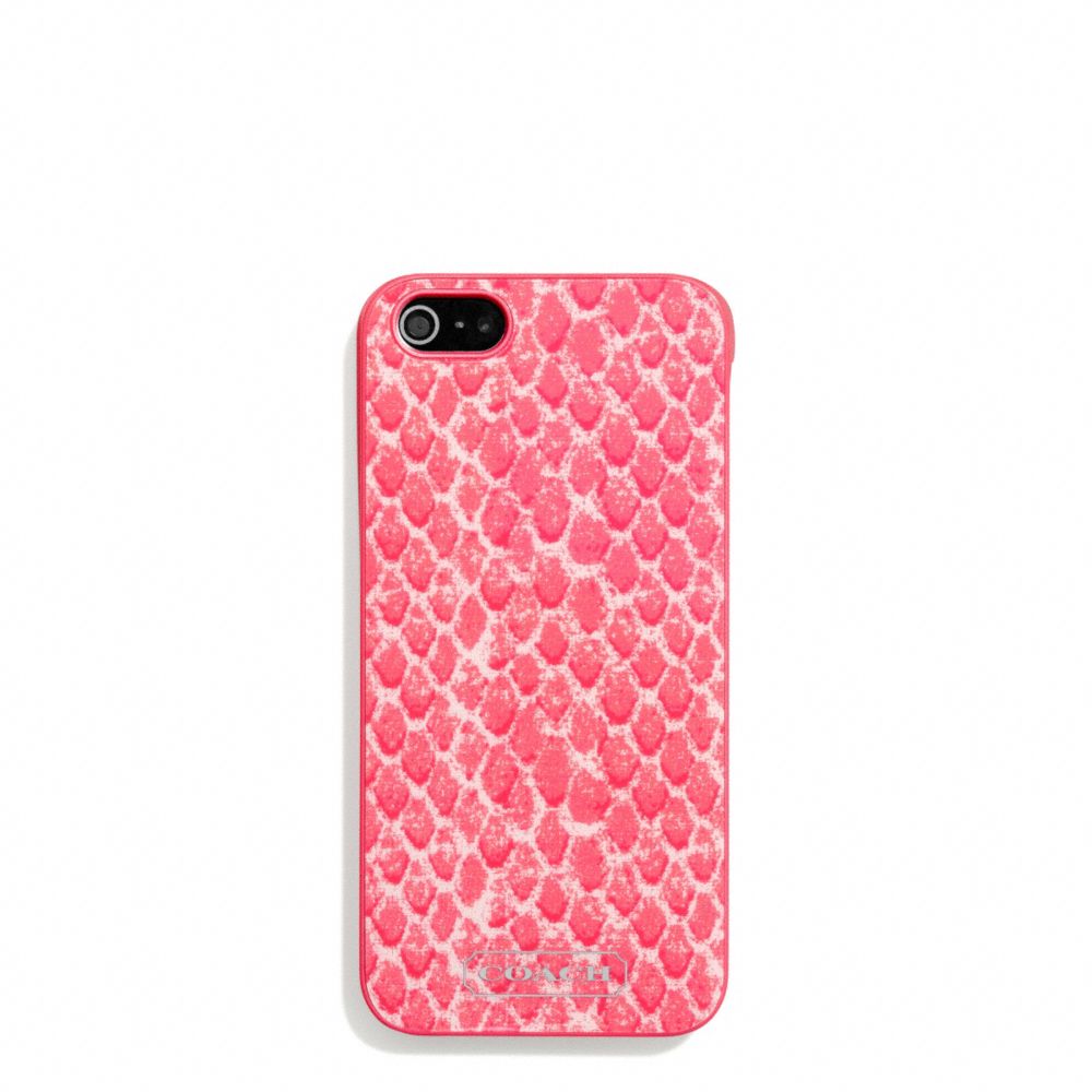 SNAKE PRINT IPHONE 5 CASE - COACH f68057 - PINK MULTICOLOR